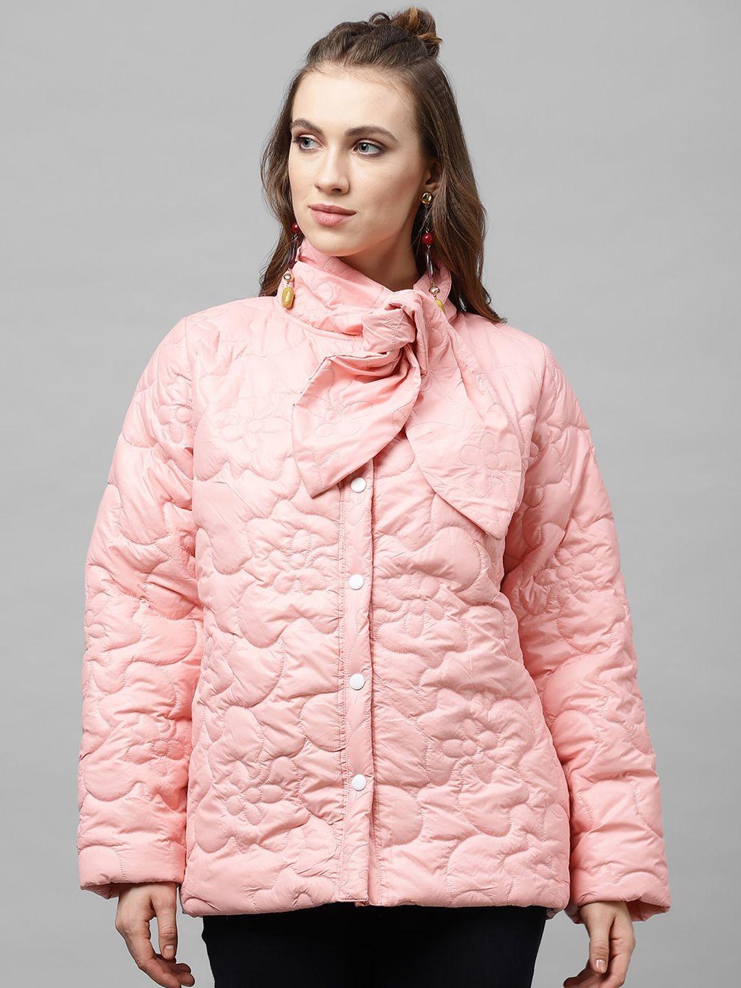 athena women pink solid lightweight quilted jacket