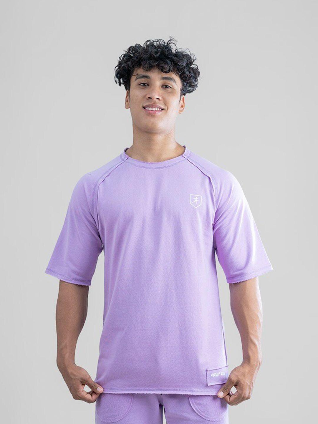 athflex men purple raw edge t-shirt