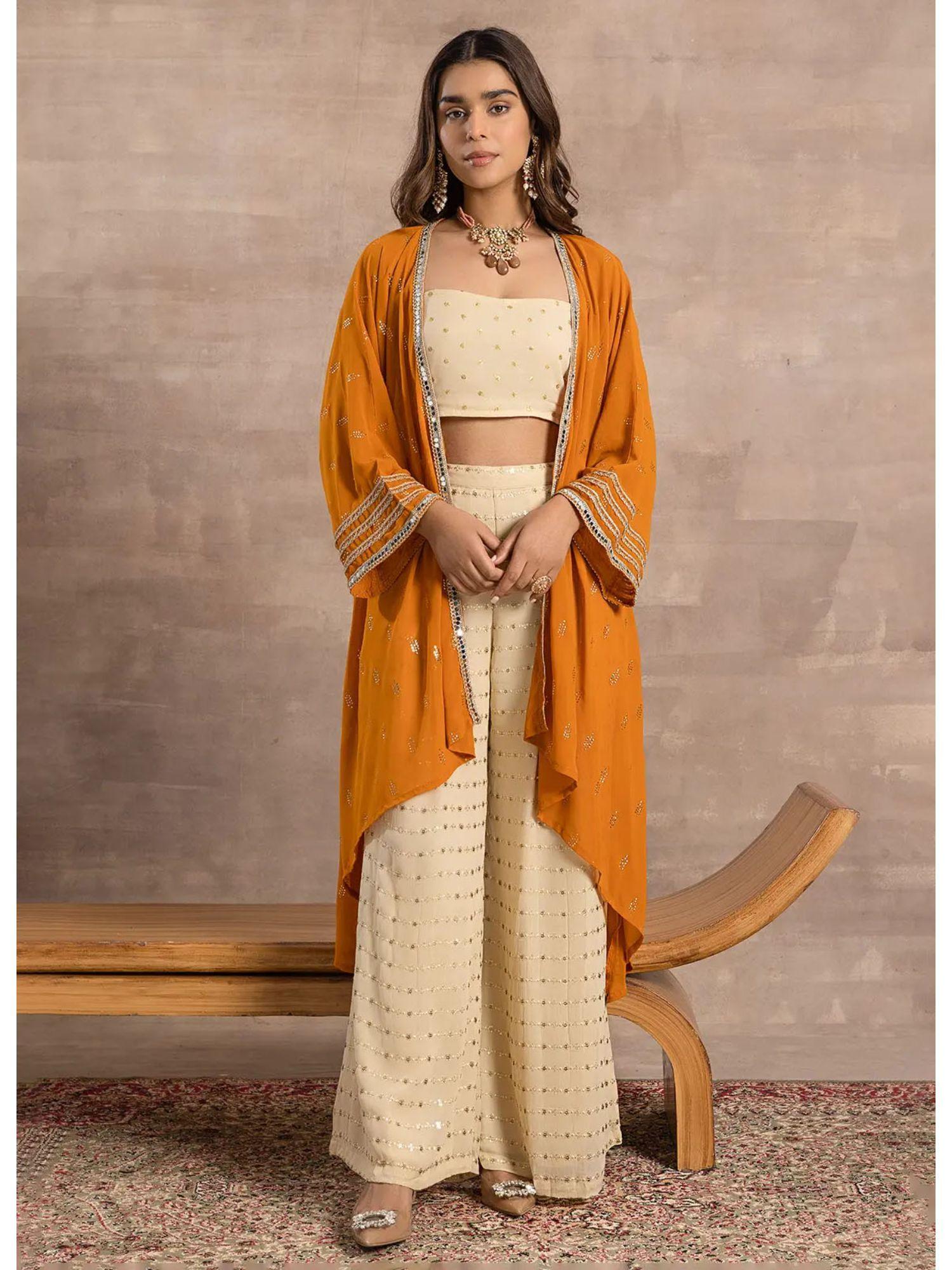 athiya s yellow mukaish work asymmetric overlay