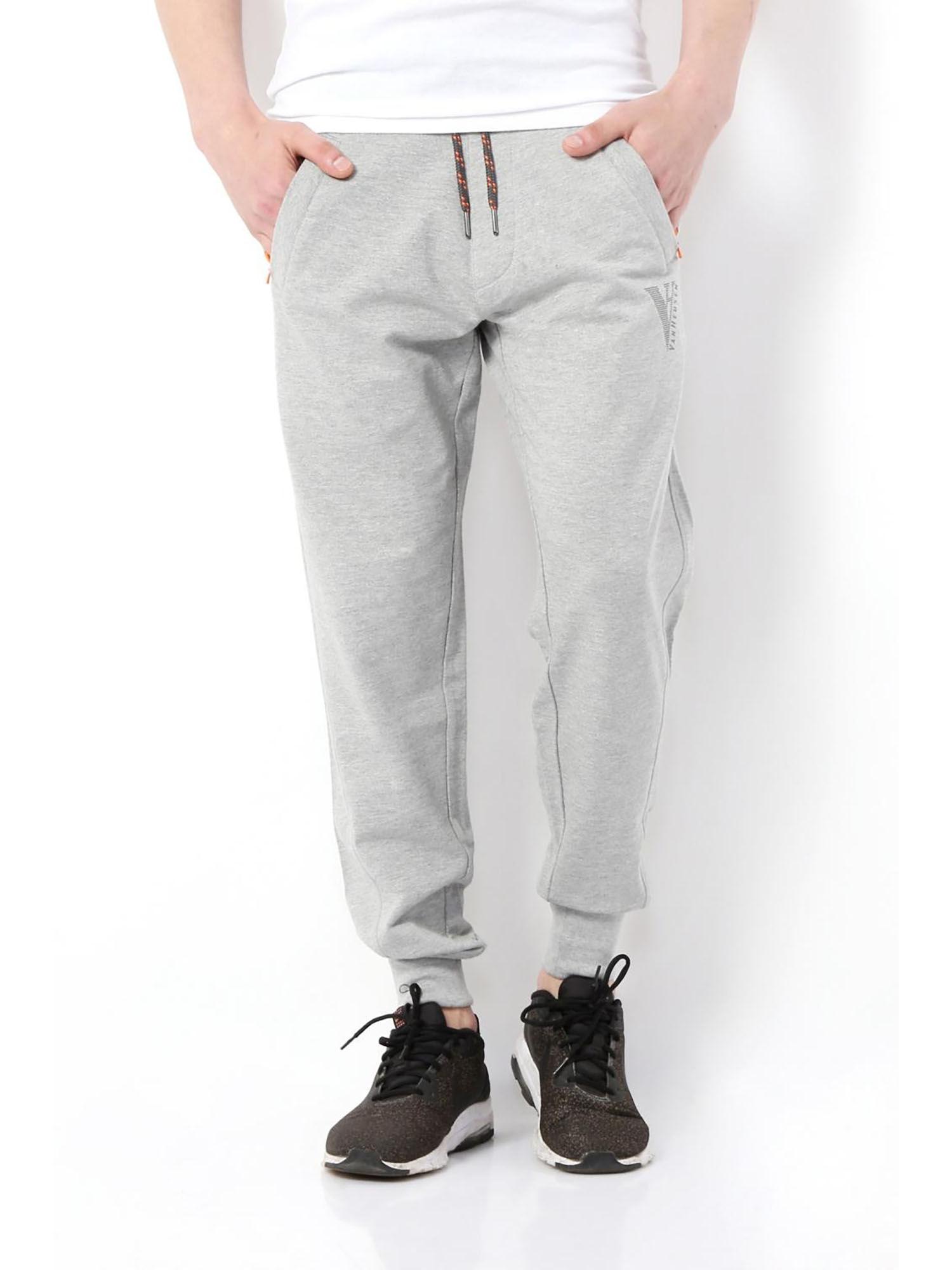 athleisure men grey solid smart tech easy stain release & anti stat joggers