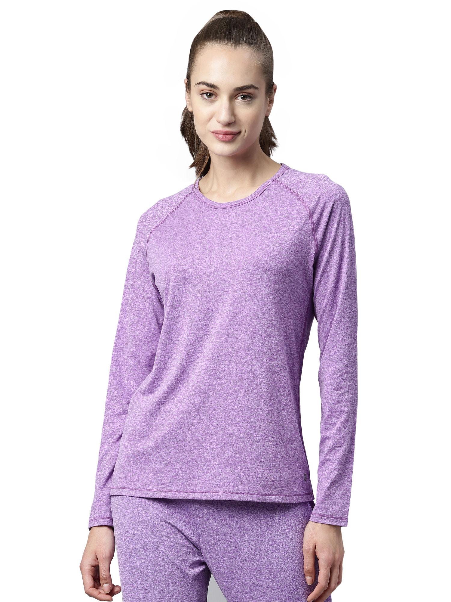 athleisure orchid glaze melange dry fit slim fit tee - purple