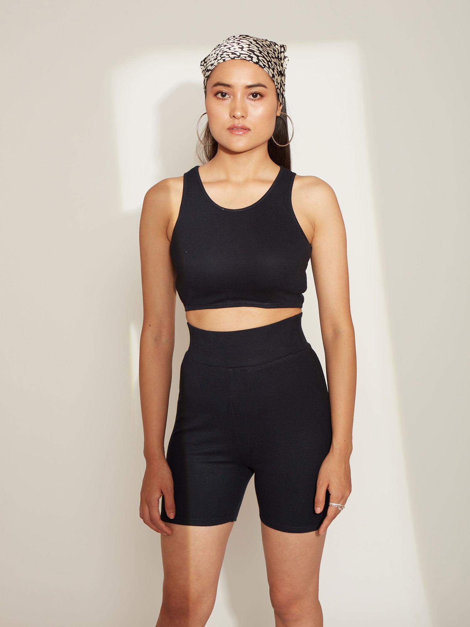 athleisure tank top black