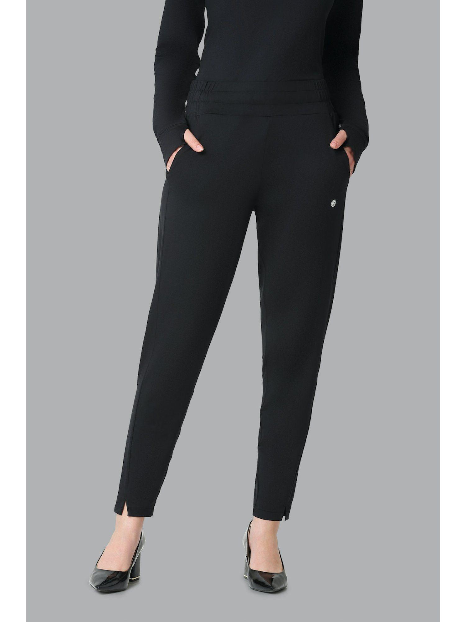 athleisure women anti bacterial & moisture wicking sustainable pants - black beauty