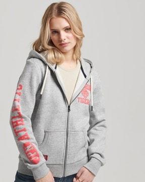 athletic college zip-up hoodie