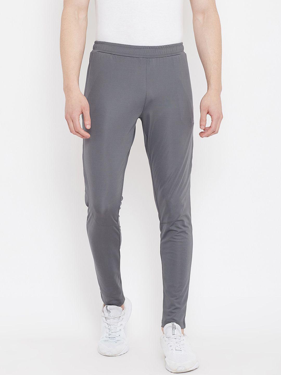 athlisis men grey solid slim-fit track pants