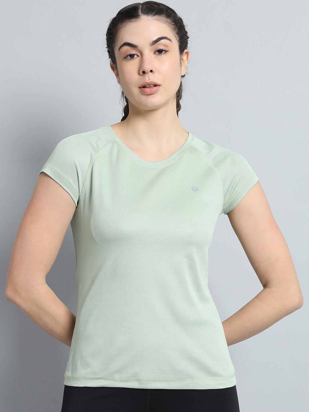 athlisis women olive green e-dry cut outs slim fit t-shirt