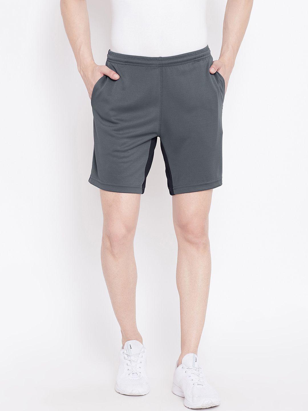 athlisis men grey colourblocked sports shorts