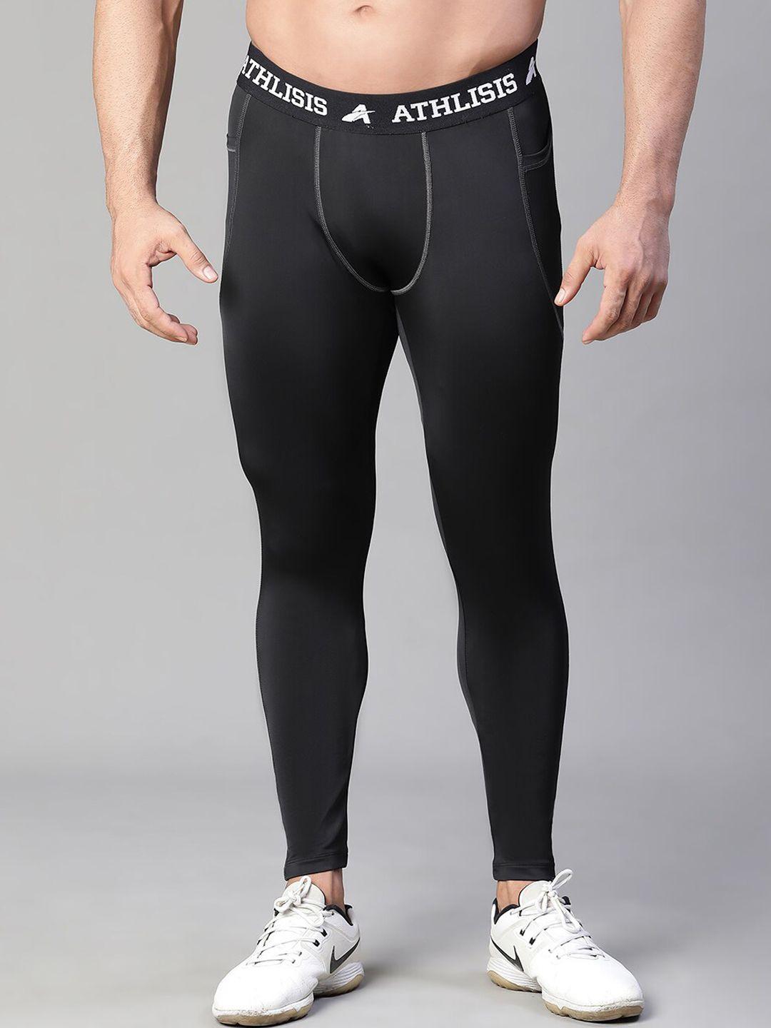 athlisis men mid-rise anti odour training or gym tights