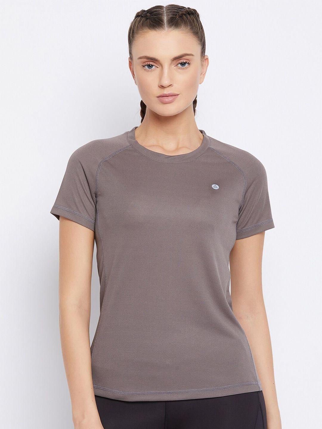 athlisis women taupe dri-fit t-shirt