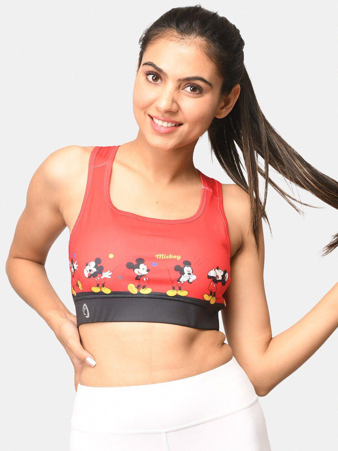 athlizur red & white graphic bra