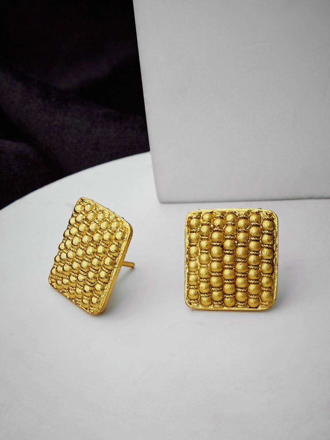 atibelle brass gold-plated studs earrings