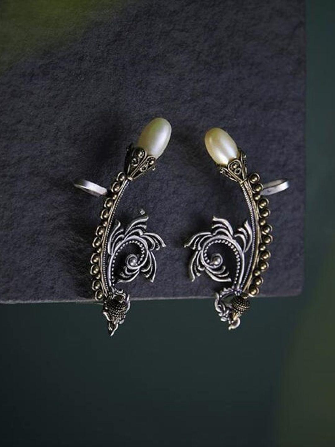 atibelle silver-plated contemporary half hoop earrings