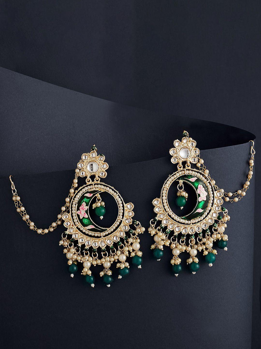 atibelle gold plated contemporary chandbalis earrings