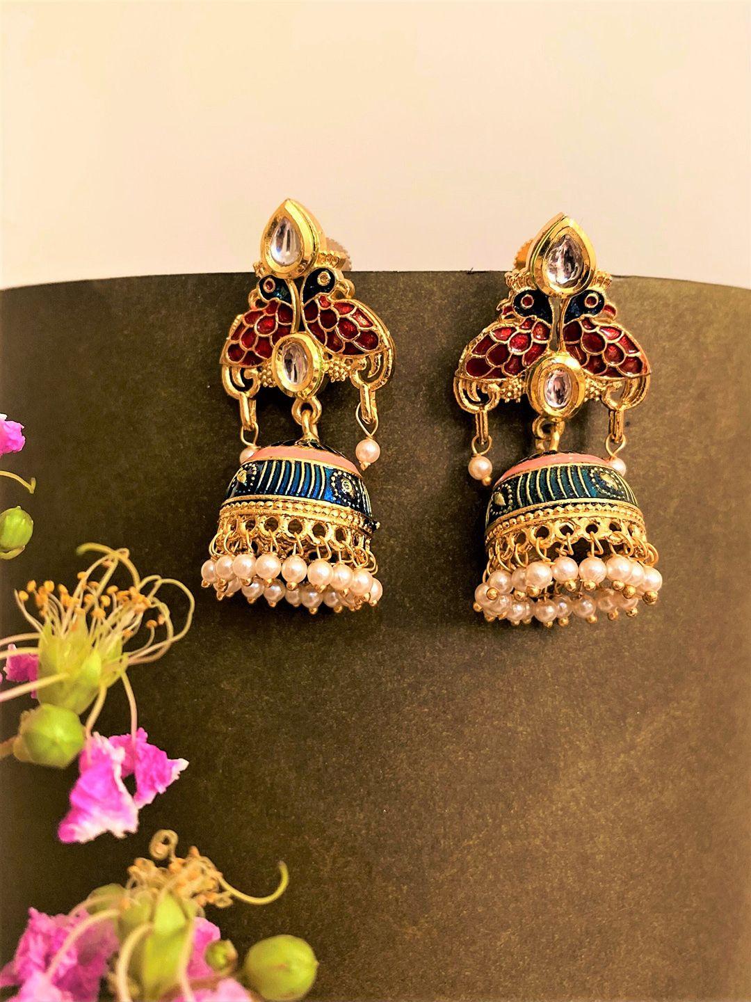 atibelle multicoloured contemporary jhumkas earrings