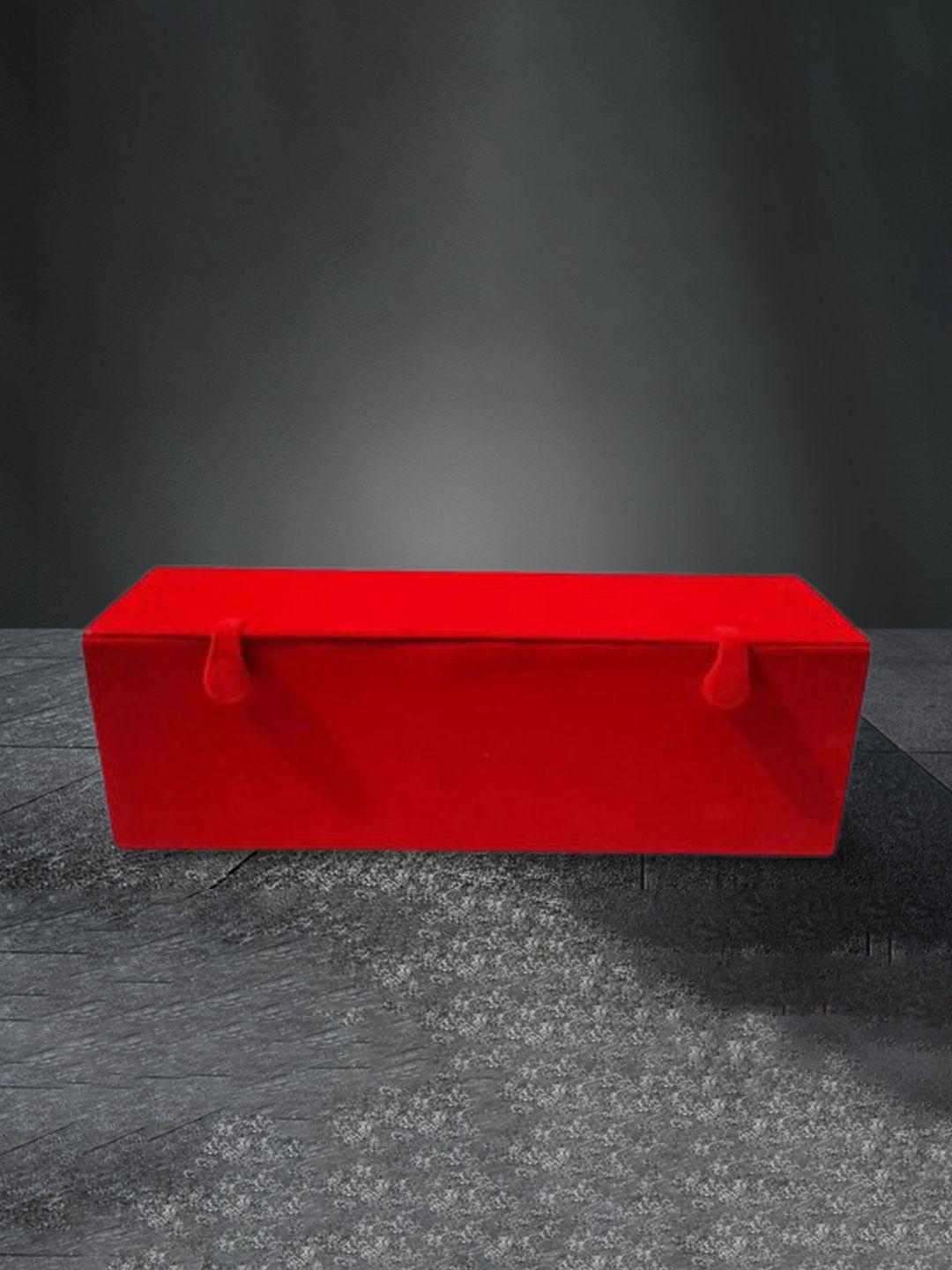 atorakushon red-colored solid velvet jewellery organizer