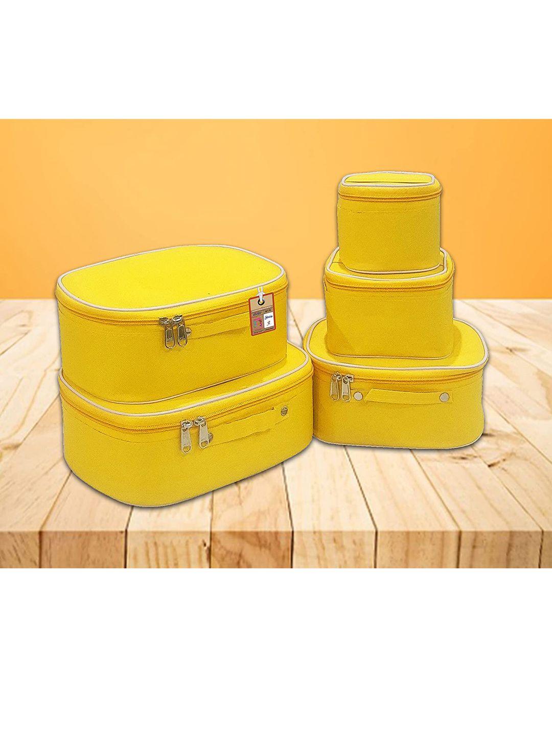 atorakushon set of 5 mustard yellow vanity organizer