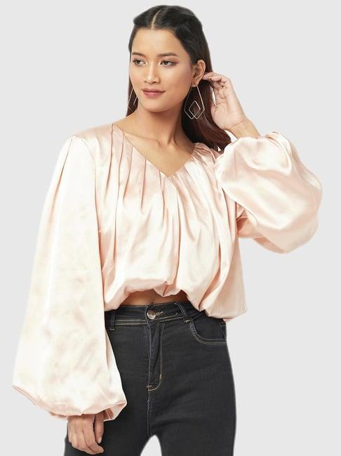 attic salt nude relaxed fit top