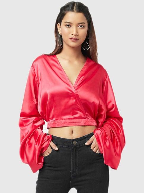 attic salt red relaxed fit top
