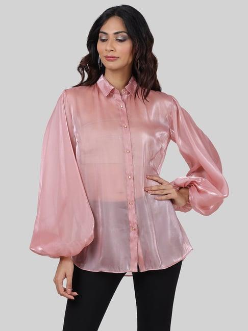 attic salt peach full sleeves shirt