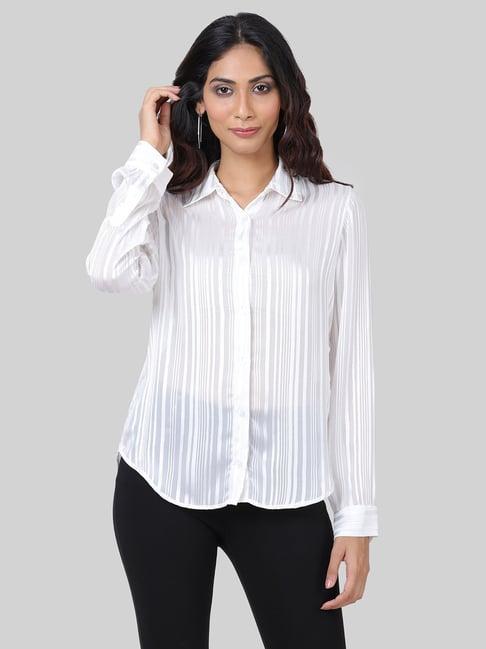 attic salt white full sleeves shirt