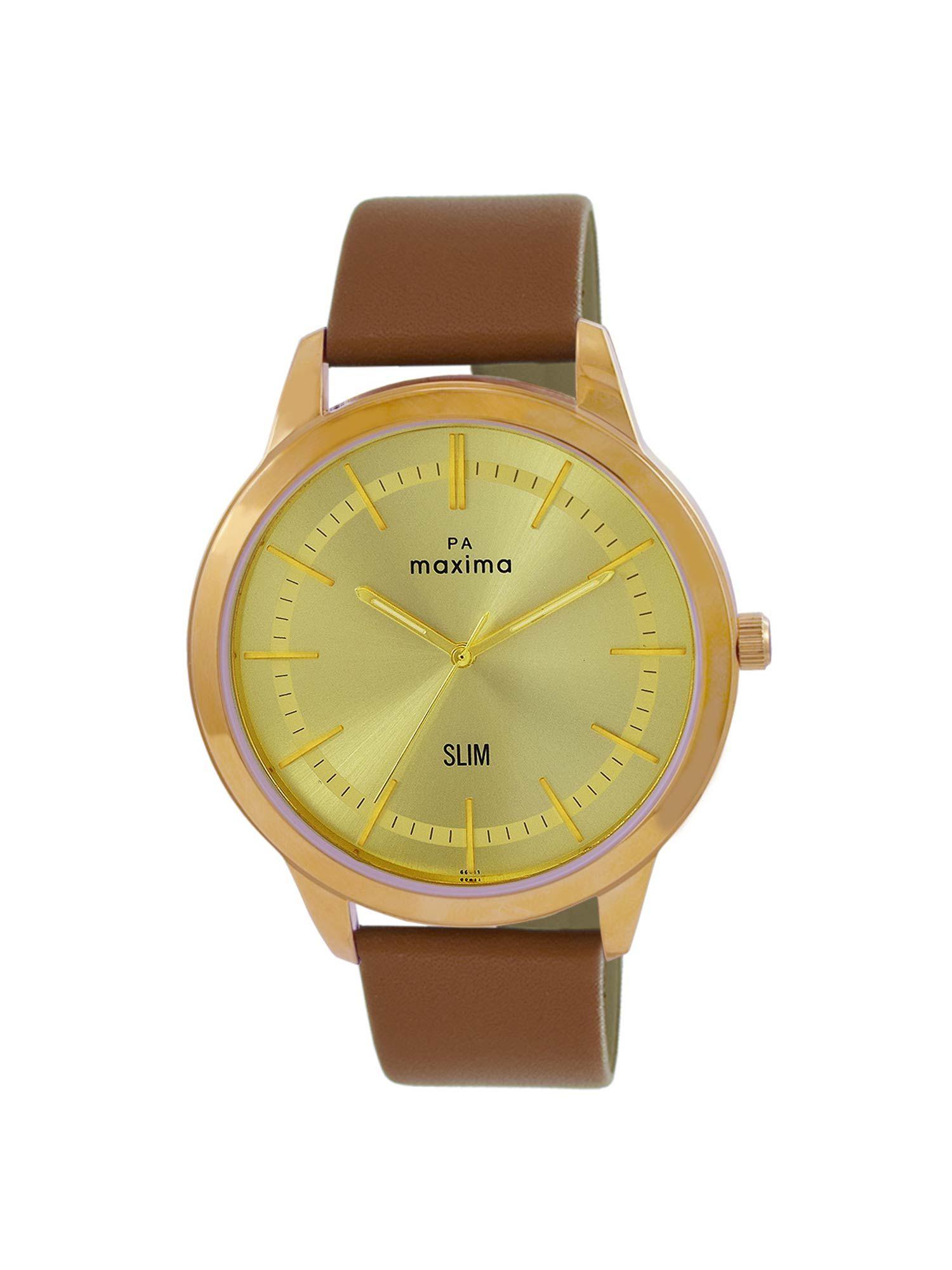 attivo analog watch for men in gold dial color