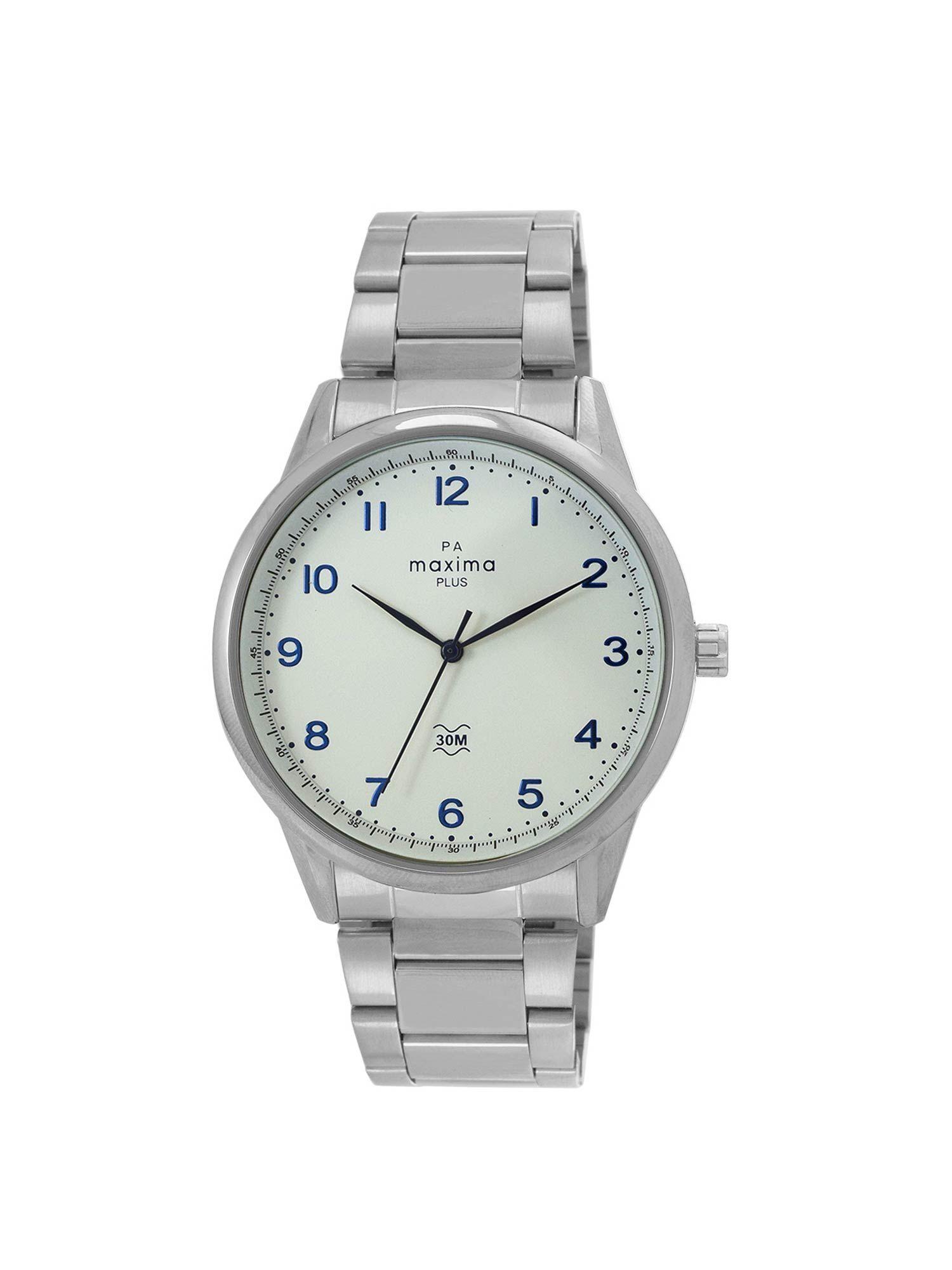 attivo analog watch for men in off white dial color