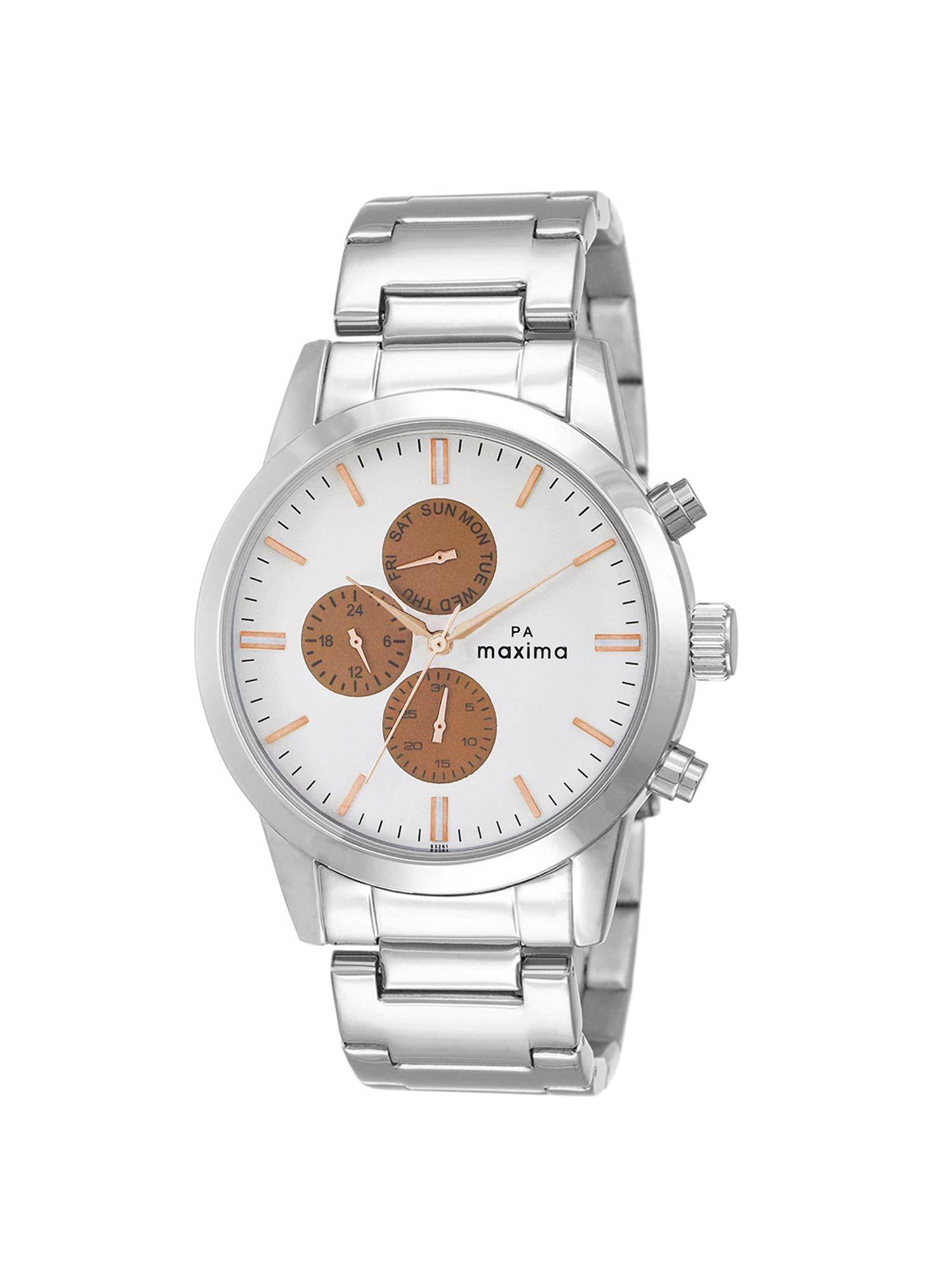 attivo analog watch for men in white dial color