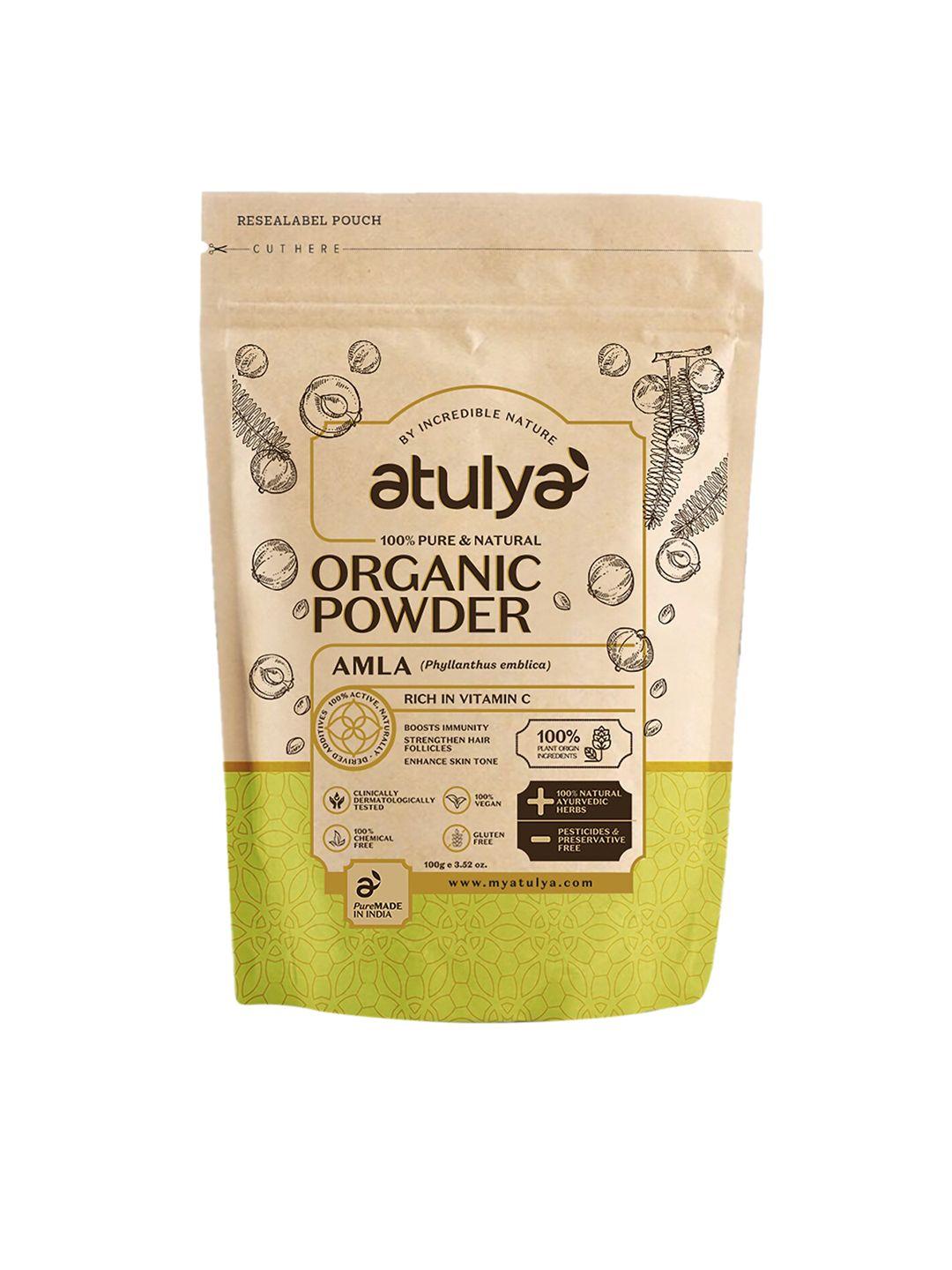 atulya 100% pure & natural amla organic powder for hair & skin - 100 g