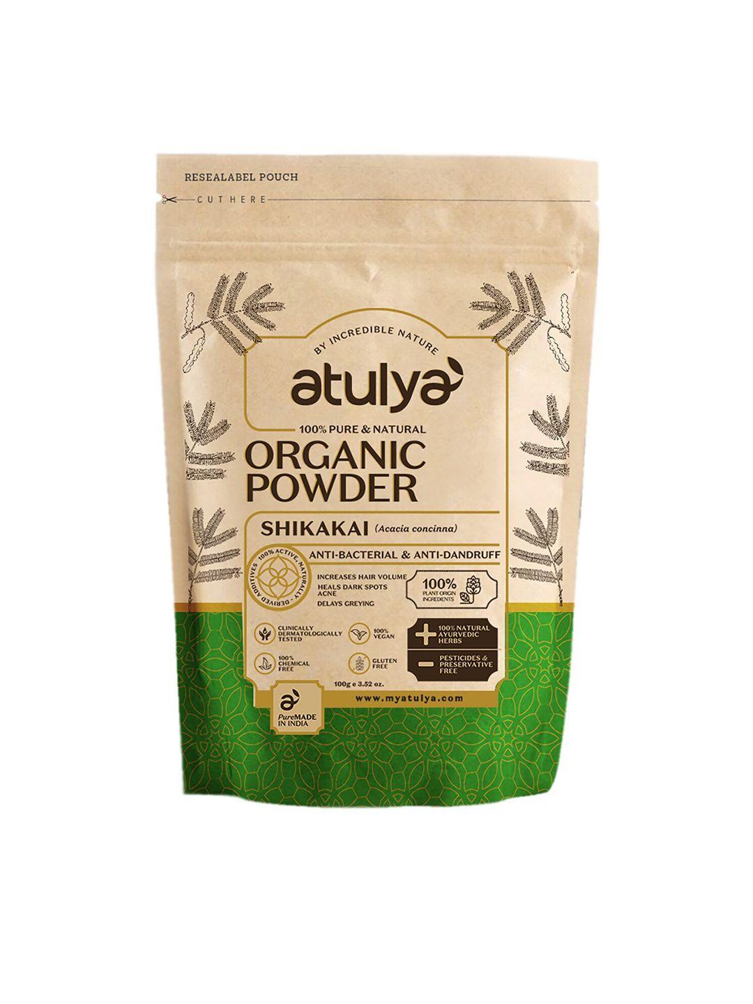 atulya 100% pure & natural shikakai organic hair powder for anti-dandruff - 100 g