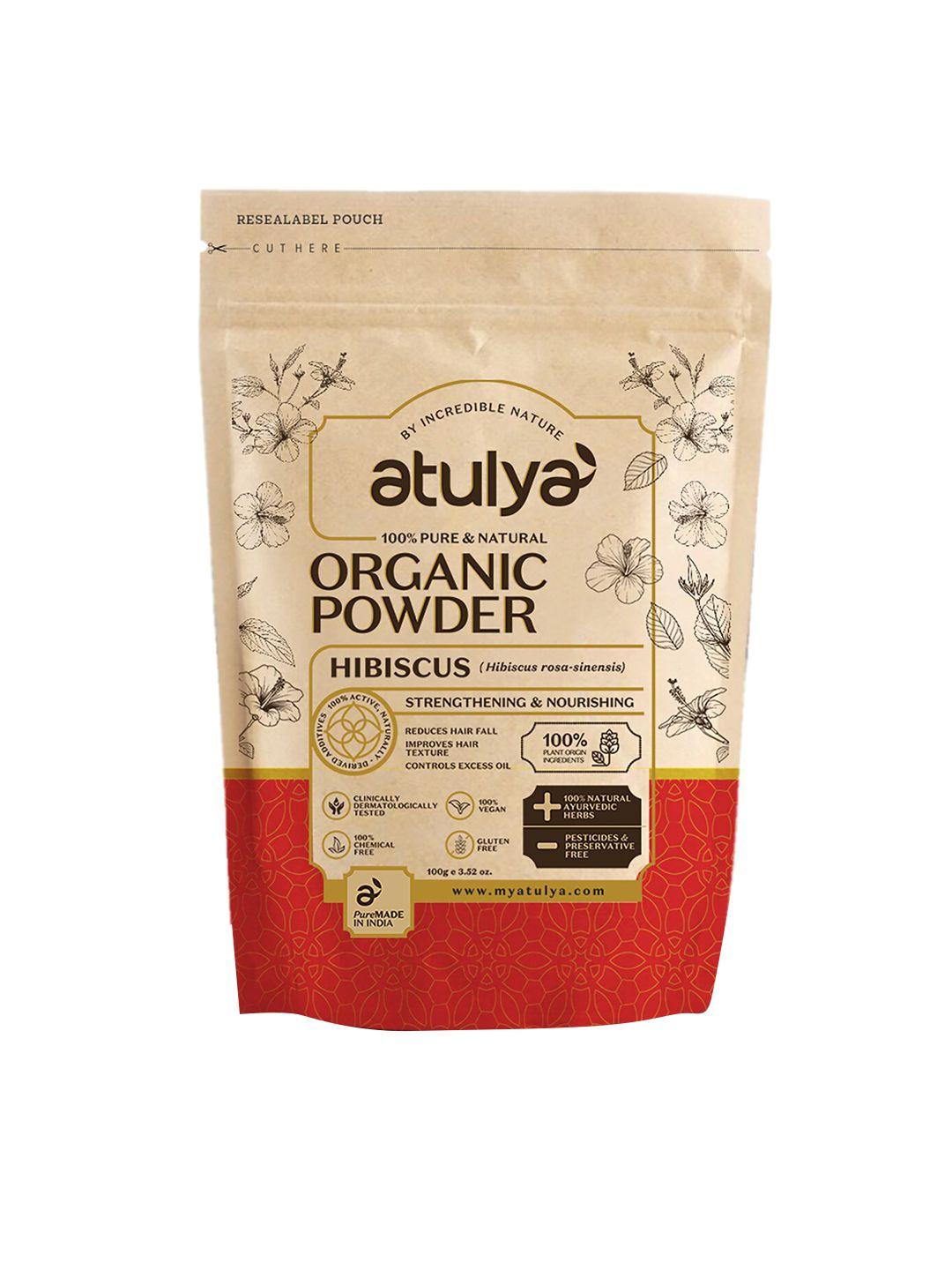 atulya 100% pure & natural hibiscus organic powder for strengthening - 100 g