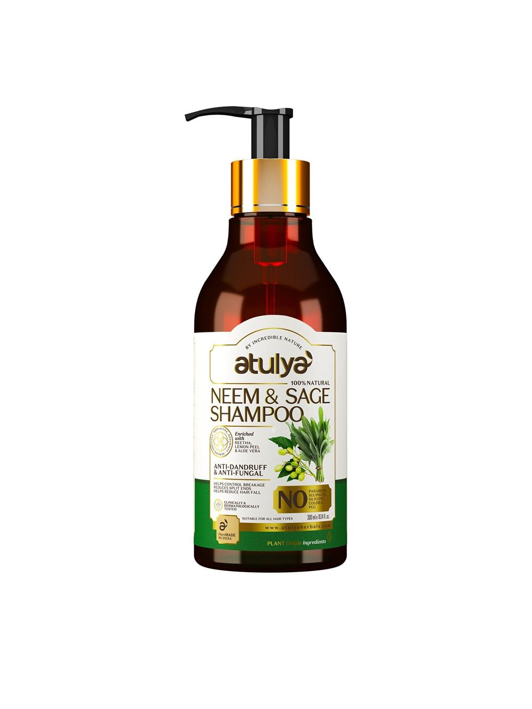 atulya natural neem & sage anti-dandruff shampoo - 300 ml