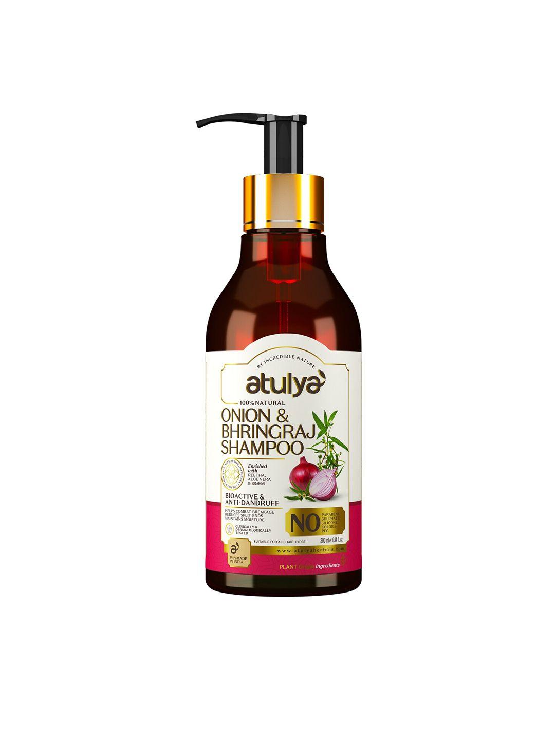 atulya onion & bhringraj hair shampoo - bioactive & anti-dandruff - 300 ml