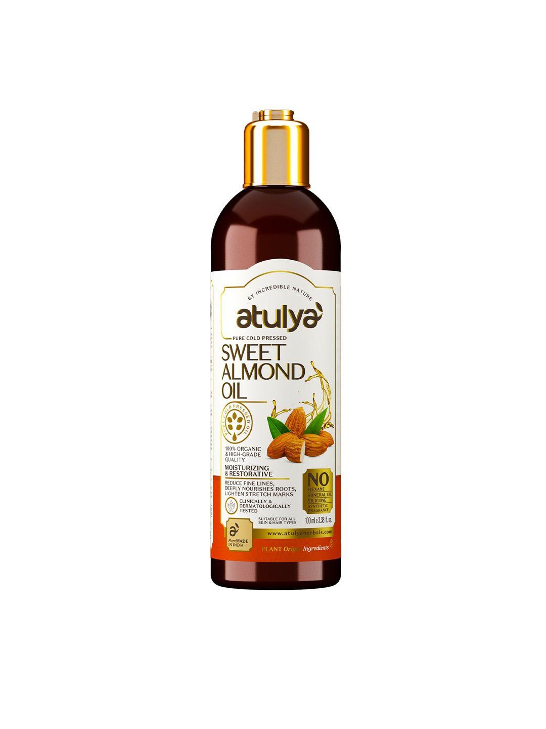 atulya sweet almond pure cold pressed organic oil 100 ml
