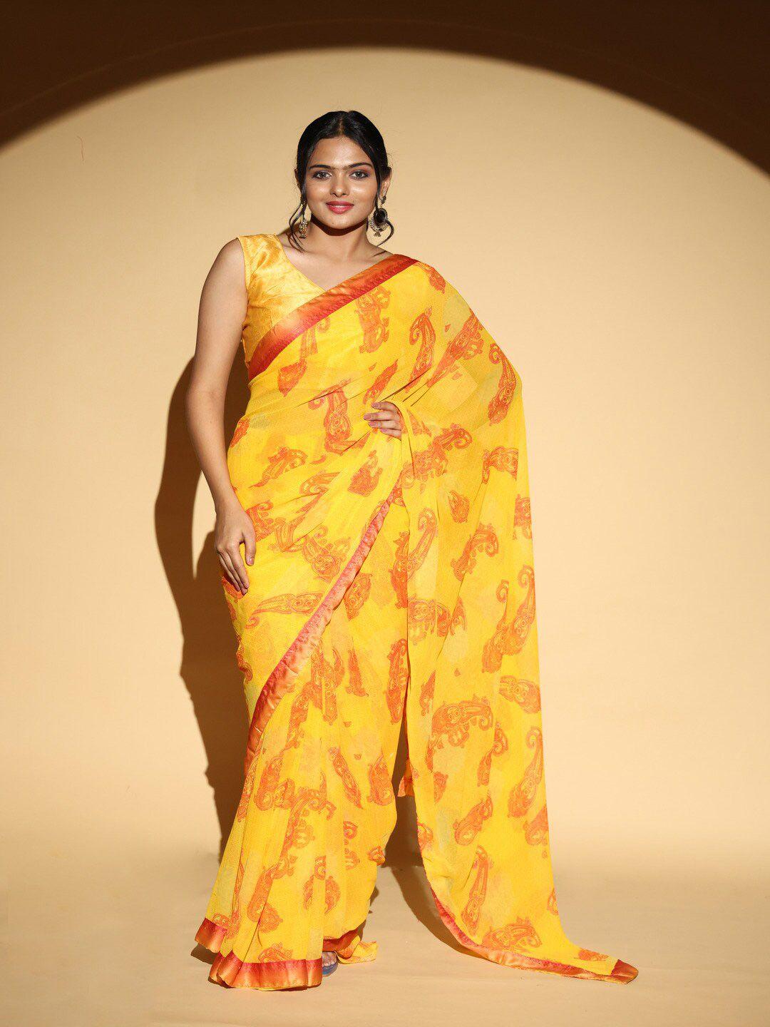 atulyam tex world floral printed poly georgette saree