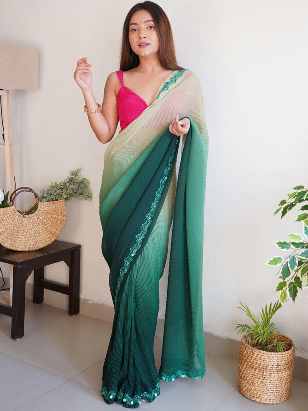 atulyam tex world colourblocked poly georgette saree