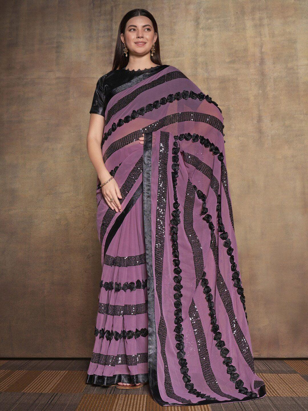 atulyam tex world embellished sequinned saree