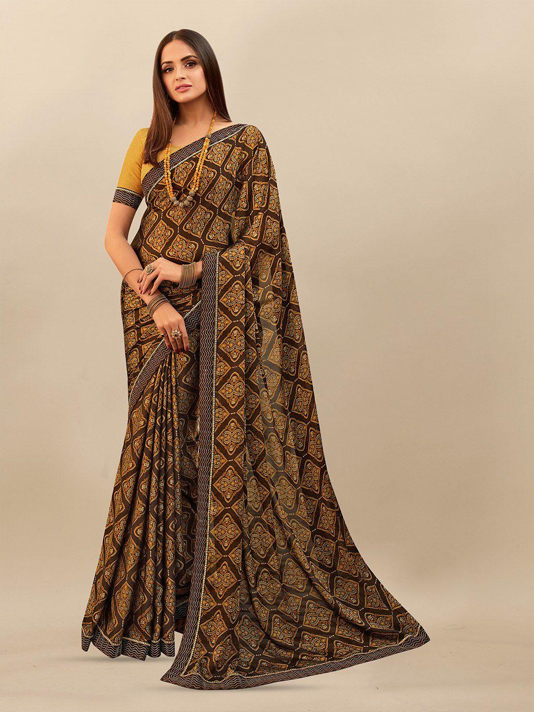 atulyam tex world ethnic motifs printed sequinned saree