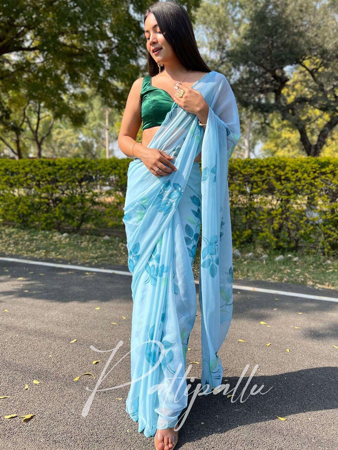 atulyam tex world floral printed pure chiffon saree