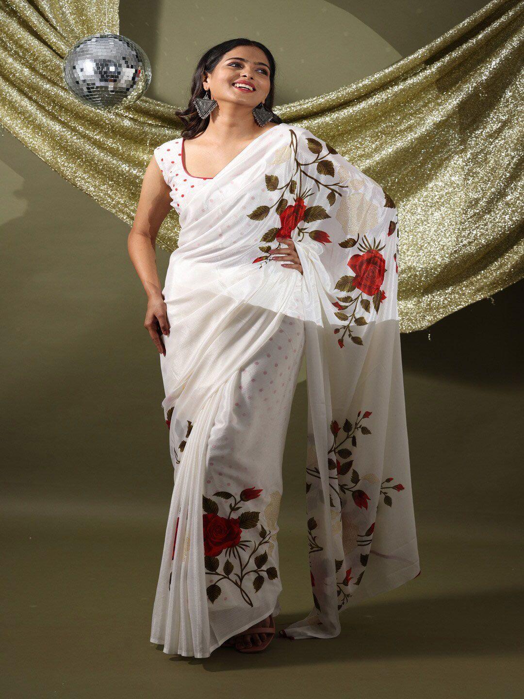 atulyam tex world floral printed satin saree