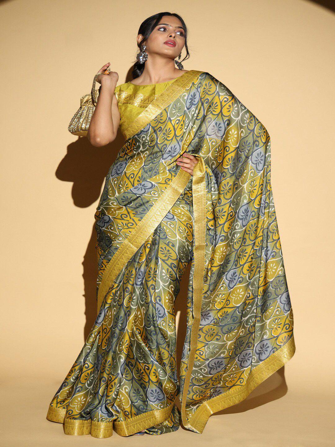 atulyam tex world floral printed zari saree