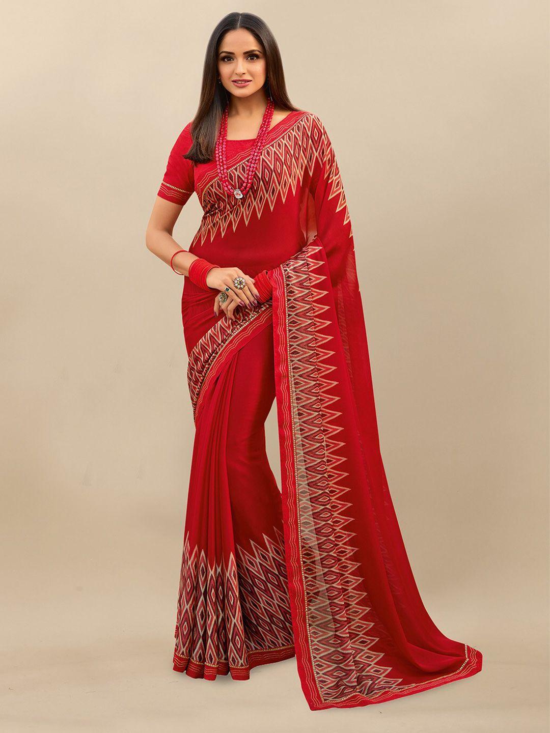 atulyam tex world geometric printed celebrity saree