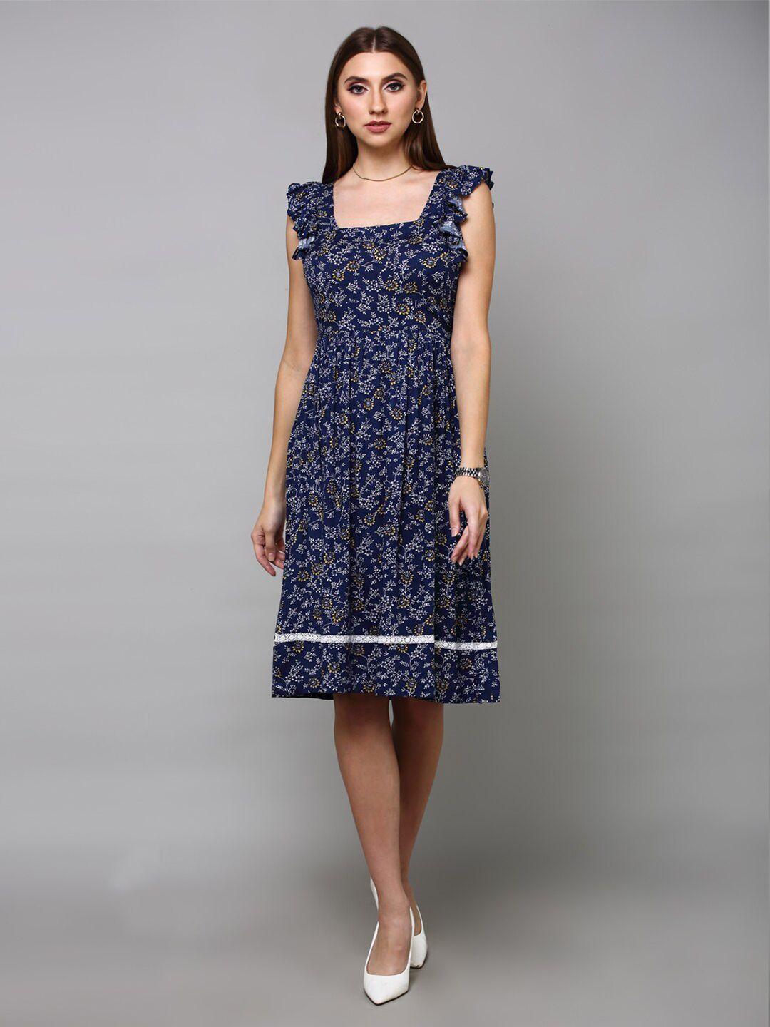 aturabi navy blue floral dress