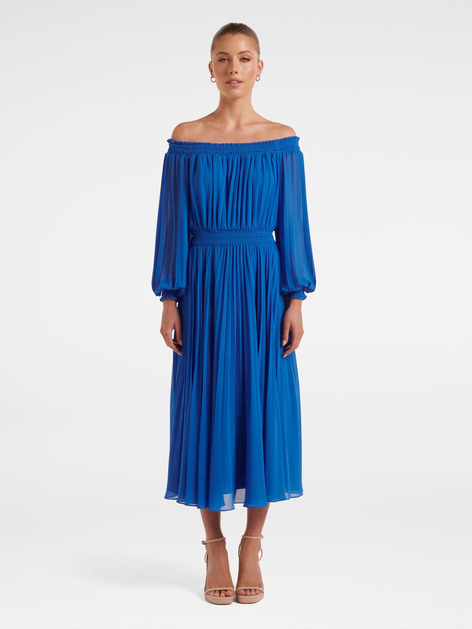 audrina petite off shoulder midi dress