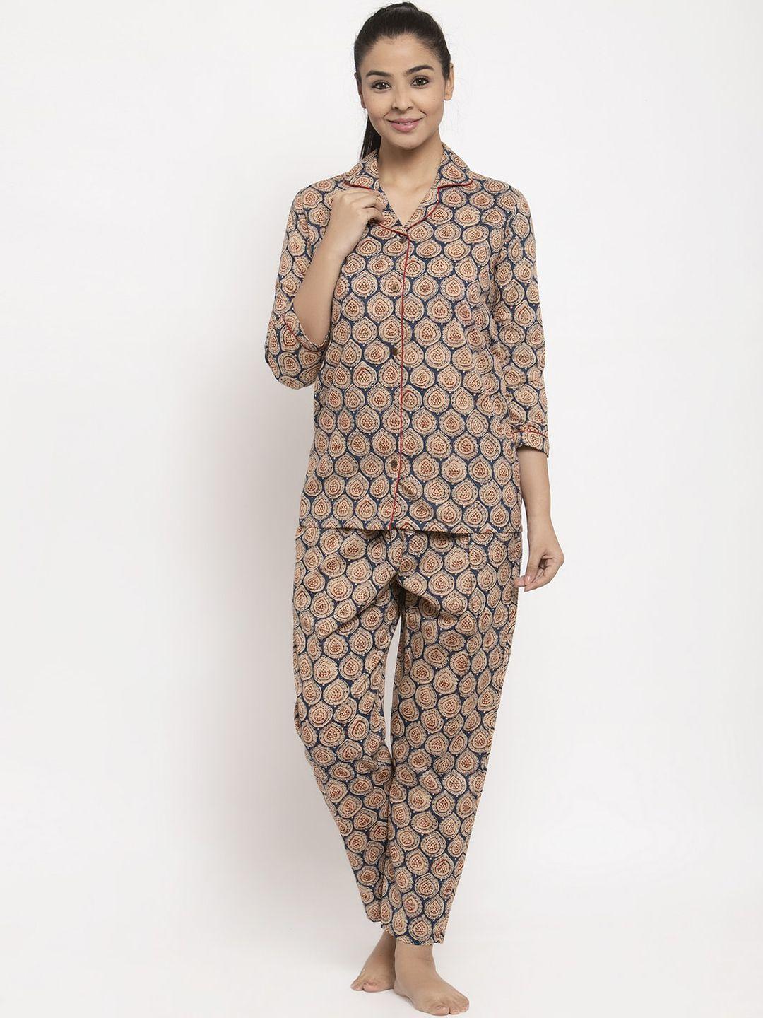 aujjessa-women-multicoloured-printed-cotton-night-suit