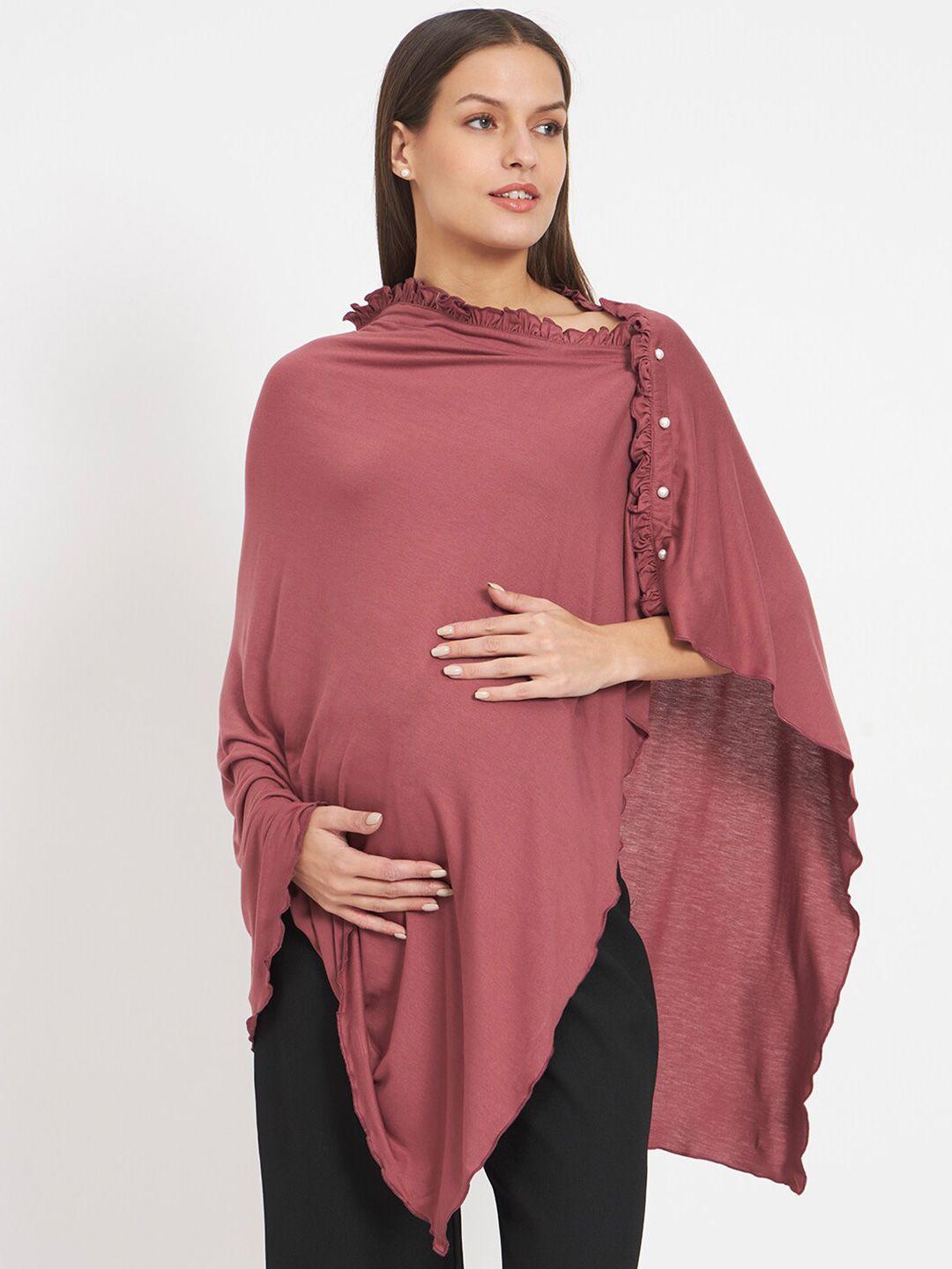 aujjessa women pink maternity feeding shrug