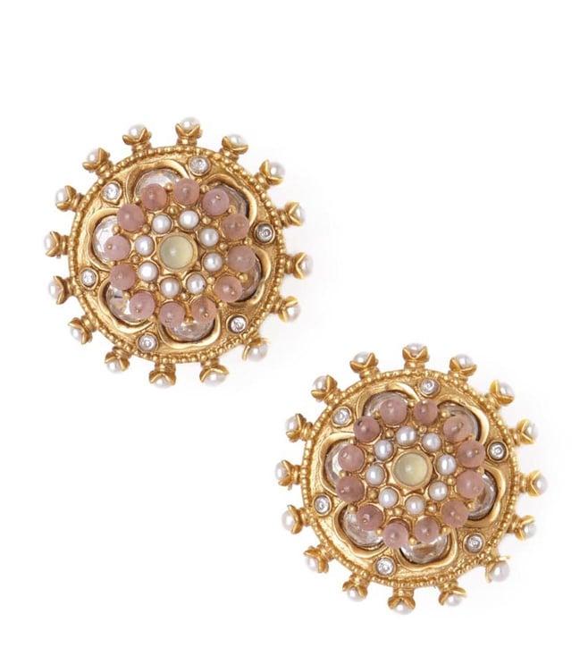 aulerth dusty rose studs by tribe amrapali