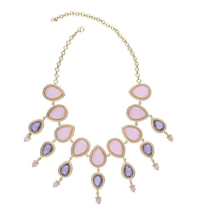 aulerth wild lavender necklace with crystals by tribe amrapali