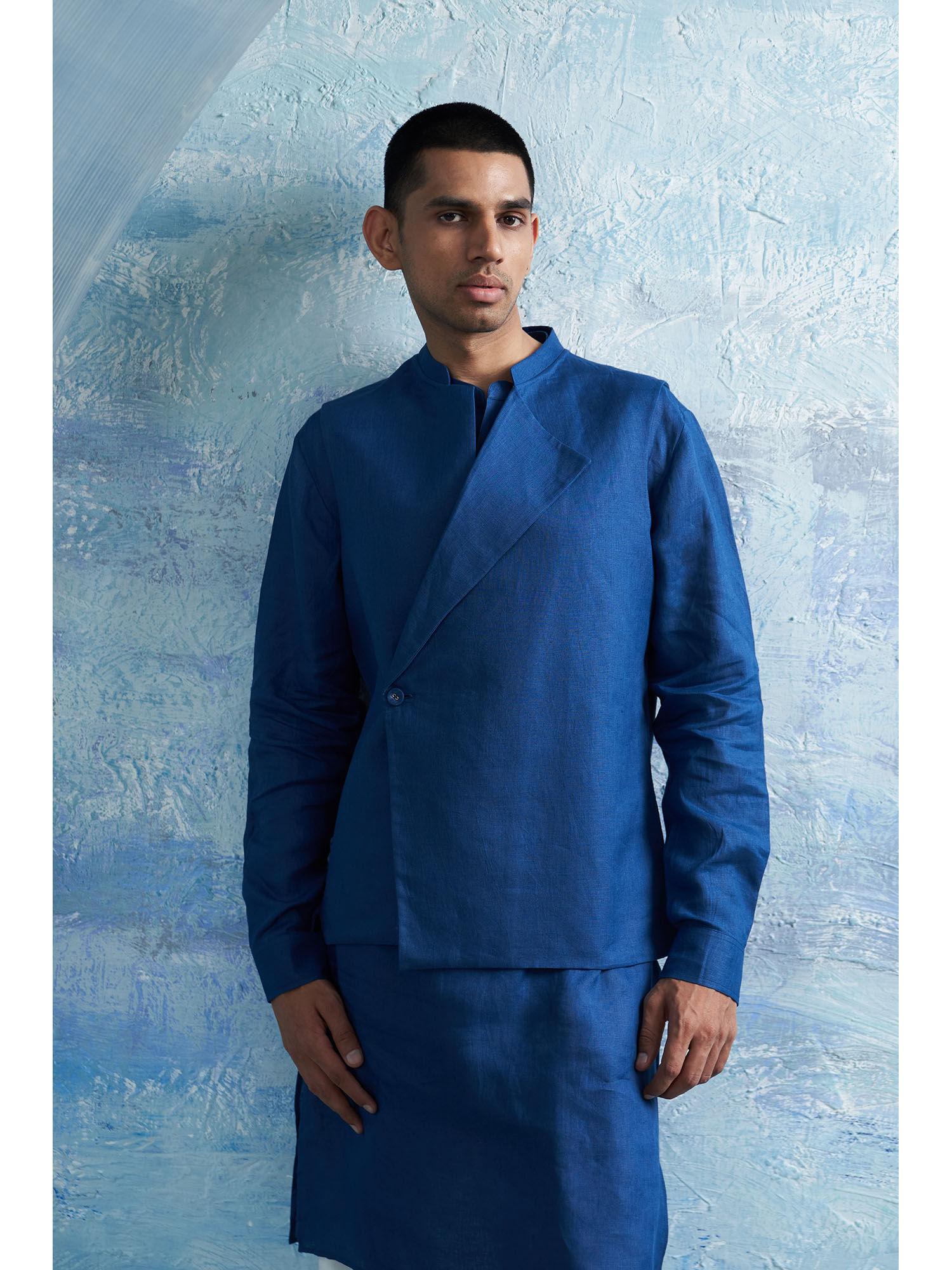 aura royal blue overlap jacket