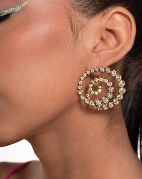 aura swirl hoop earrings in 18kt gold plating