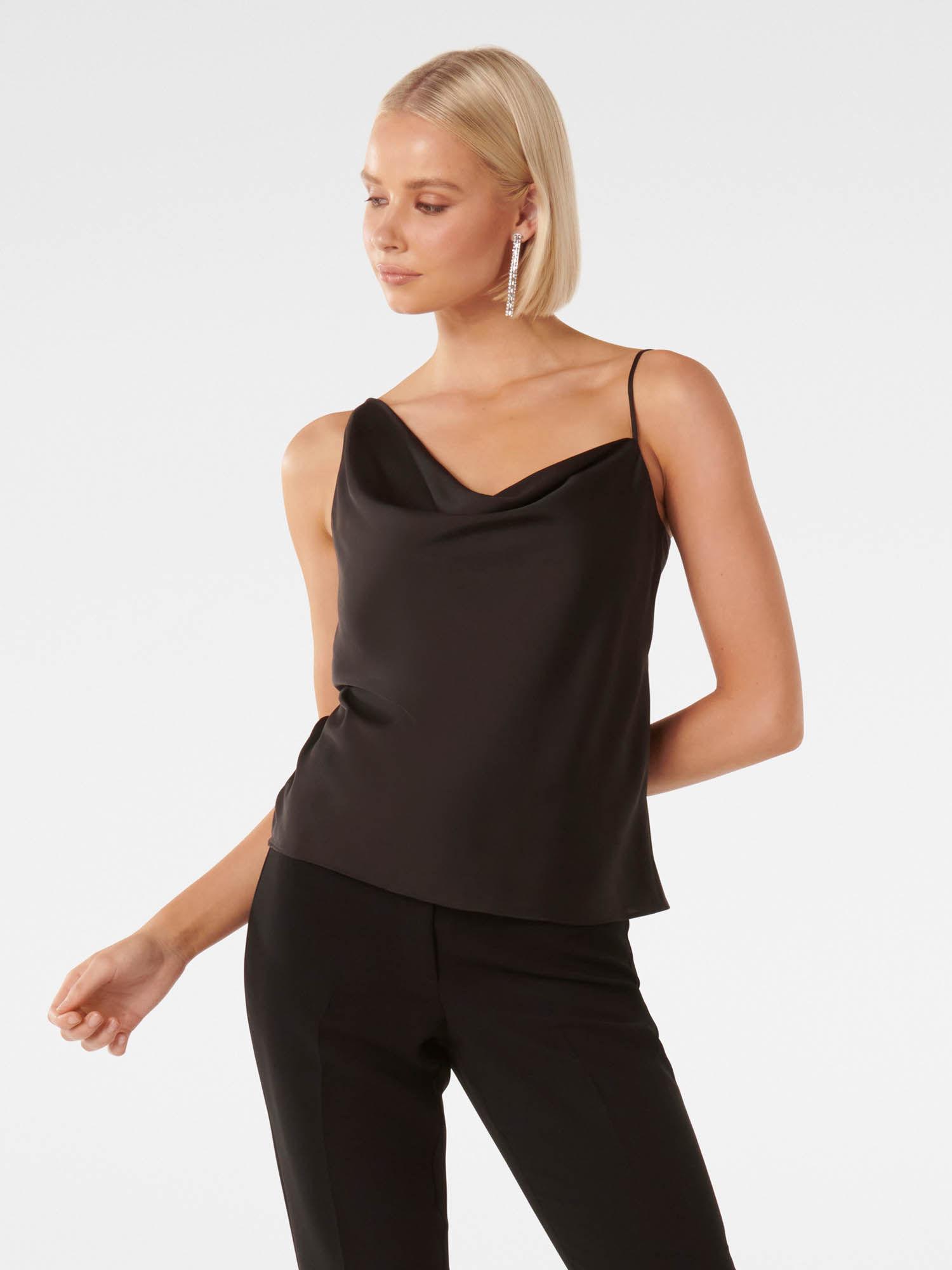 aura asymmetric cowl cami top